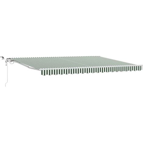 Maison Exclusive - Tenda Retrattile Verde e Bianco 450 × 300 cm