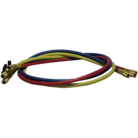 TUBI FLESSIBILI 1500 MM ATTACCHI IN LINEA CON VALVOLA A SFERA 5/16" Rosso