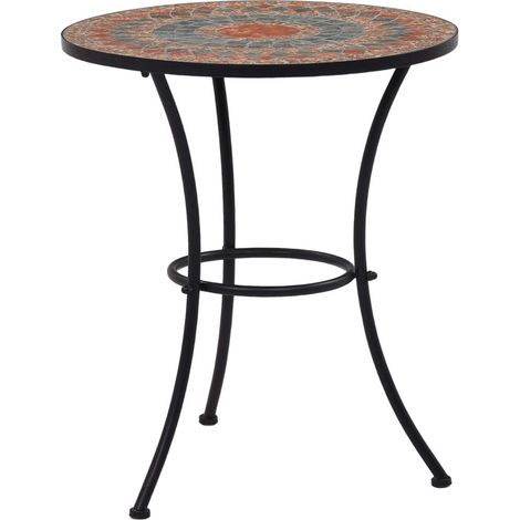 Table de bistro mosaïque Orange-gris 60cm Céramique (1/5)