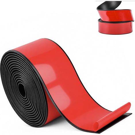 Adhesive Rubber Strips, (50mm x 3mm x 3m) Neoprene Mat, Solid Rubber Strips, Rubber Sealing Tape, for Sealing Seals, Black (1/5)