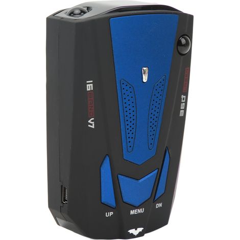 Détecteur de radar voiture 360° Protection Électronique Anti-Radar Indicateur de Vitesse Testeur Bleu (1/5)