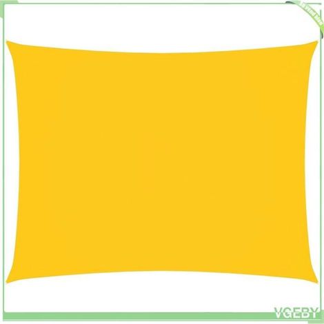 Voile de parasol - FAFEICY - 135592 - 2,5 x 4 m - Tissu Oxford enduit PU - Jaune (1/5)