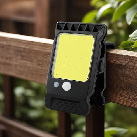 Lampe solaire à pince 24 COB LED blanche étanche IP65, détection crépusculaire, 3 modes, sans fil pour extérieur jardin terrasse (1/4)