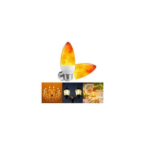 【2pcs】E27 LED Bougie Flamme Ampoule Atmosphère Ampoule Décorative (1/5)