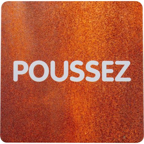 Plaque de porte alu effet rouille - Poussez - 4385112 (1/2)