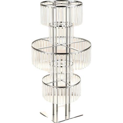 Supporto per fiori, struttura in metallo, design a 5 livelli, base 30 x 30 cm, ciondoli in acrilico, 3 supporti rotondi (1/5)