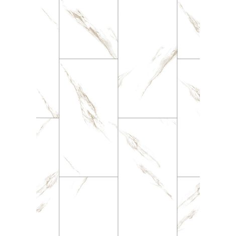 Mexen River White échantillon de panneau vinyle 610 x 305 mm SPC 6,5 mm, sous-couche IXPE 1,5 mm, 4 V-Fuge, Jazz White - F1150- (1/2)