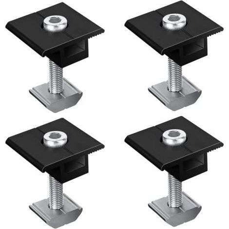 FENOPLASTICA4 Pinces centrales, Alliage d'aluminium, 30mm, Supports de montage, Panneau solaire, Toits, Camping-cars (1/5)