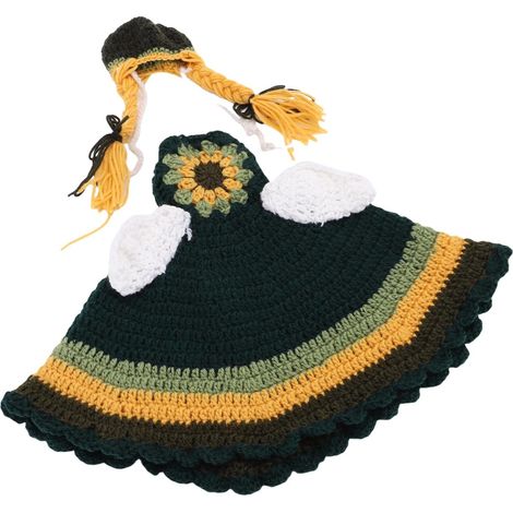 Tenue d'oie de Porche d'automne – Costume 'oie de Jardin tissé à la Main en Jaune et Vert – Comprend Jupe + Chapeau – Décoration 'Automne pour Porche, Cour (1/5)
