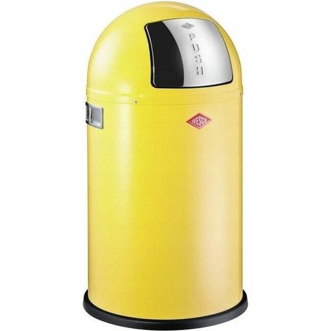Wesco Pushboy Junior poubelle jaune 22 litres rétro (1/3)