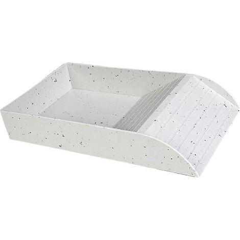 Piscine pour reptiles, gamelle inclinée pour reptiles, très grand ornement d'aquarium, mangeoire pour reptiles, habitat pour lézards-White