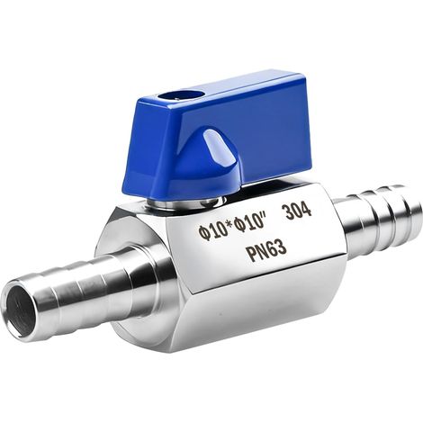 Robinet à boisseau sphérique de 10 mm avec ardillon en acier inoxydable, joint pagode pour eau, gaz, huile, carburant, irrigation goutte à goutte, robinet de jardin, durable et résistant à la (1/5)