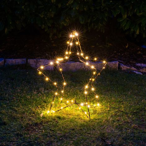 3D LED-Weihnachtsstern H51cm schwarz Leuchtstern Drahtstern Weihnachtsdeko (1/3)