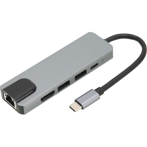 Hub USB C 5 en 1 avec Charge Rapide PD 87W, Port Gigabit Ethernet, HDMI et USB 3.0 - Adaptateur Multifonction (1/5)