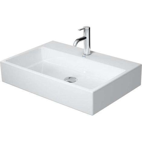 Lavabo Duravit VERO AIR sin rebosadero con plataforma para grifería geschl 700x470mm 1 orificio para grifería blanco (1/2)
