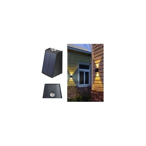 Up and down outdoor solar wall light, solar pathway light, outdoor light fixture for garage, front door, hallway, porch, office, pool enclosure, garden (warm black light) (1/5)