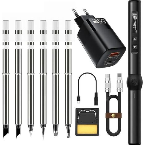 Kit de fer à souder température réglable 80-420 ℃ 96W/65W outil de soudage électronique avec 6 pointes de soudure pour la réparation de soudure (1/5)