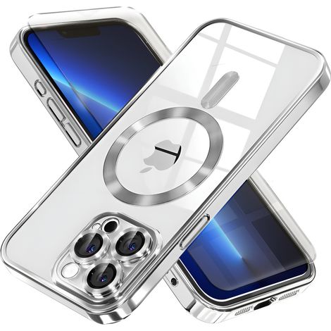 Custodia per iPhone 13 Pro Max, Electro MagSafe, argento + pellicola protettiva per lo schermo (1/5)