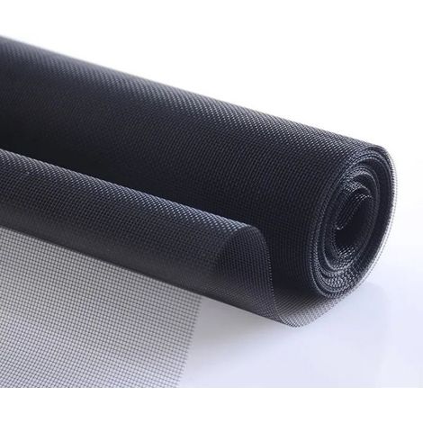 Moustiquaire En Maille - 150 x 400 cm - Noir - Pour Porte Ou Fenêtre - 1 Pièce