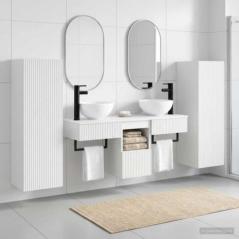 vidaXL Bathroom Furniture Set 5 pcs White 33 x 34.5 x 100 cm (1/5)