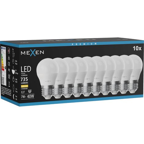 Mexen Nova 10x Ampoule LED E27, G45, 7W, Chaude - 3000K, 735 lm - L101-E27-0730-01x10 (1/3)