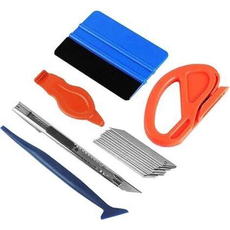 Sollbry Kit d'outils d'enveloppe de Vinyle de Voiture Outils de Film de fenêtre Comprenant Une raclette en Feutre, Un Coupe-Bordures, Une Mini raclette d'angle (1/5)