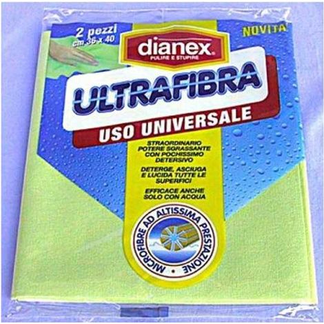 Paño de microfibra de uso universal, 2 piezas, 36x40 cm, Dianex