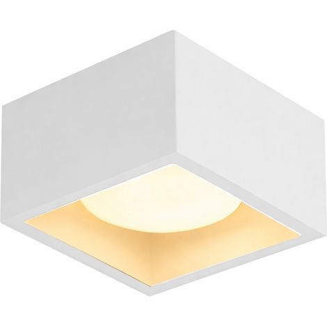 Applique in Gesso Quadrata Verniciabile GX53 15W – Plafoniera Soffitto 1 Luce 110x110 mm con Lampadina Inclusa CCT (1/5)