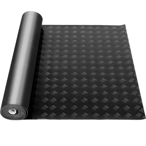 Tapis de Protection en Caoutchouc au mètre - 500 cm x 100 cm - Antidérapant - pour Cave, Atelier, Garage - Épaisseur : 3 mm - Noir (1/5)