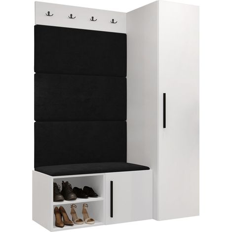 Conjunto para recibidor Nitos II, Manila 18, 191x124x50cm, Tapiz, Aglomerado laminado, Montada en la pared, Colocada