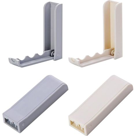 Klappbarer Kapuzenhaken, unsichtbarer Aufhänger aus Kunststoff mit 4 Teilen (grau und beige) (1/4)