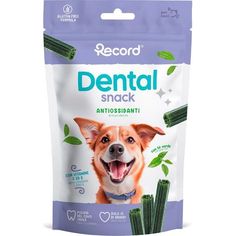Dentalsnack antiossidanti snack per cani rotolini 75 g te' verde