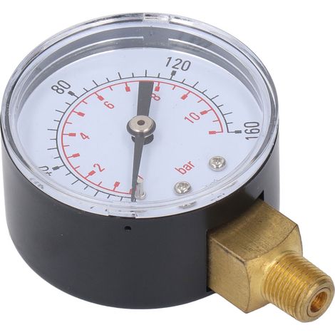 Manomètre axial 0-160 psi / 0-11 bars, filetage NPT 1/8", cadran 2 pouces, pour air, eau et carburant (1/5)