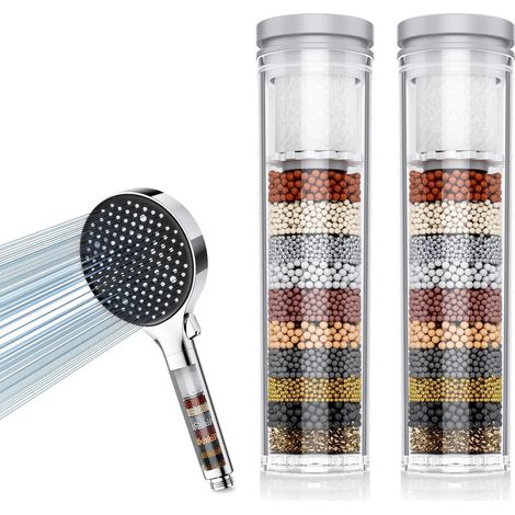 Duschfilter Ersatzkartuschen 25-stufige Filtration für kalkhaltiges Wasser (1/3)
