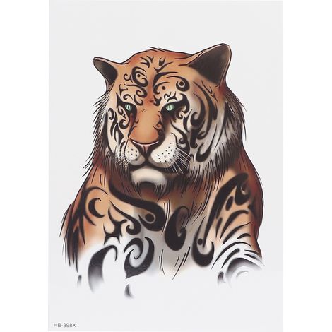 Autocollant tatouage temporaire motif animal HB‑898 pour homme, étanche, accessoire sticker éphémère (1/5)