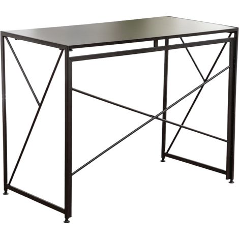 CHICFURN Escritorio plegable 99x50x75 cm MDF negro, ahorro de espacio para espacios pequeños (1/5)