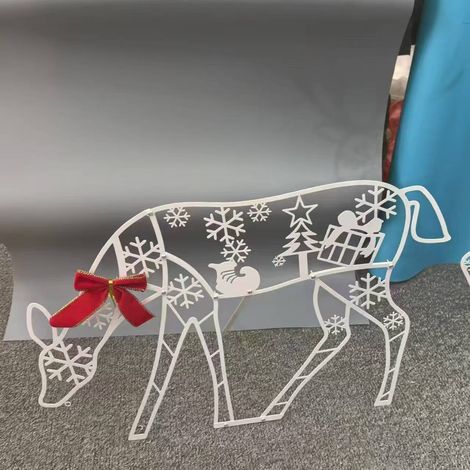 Renard Lumineux - Statue De Cerf De Noël Avec Lumières Led - Décoration Extérieure Pour Jardin Pelouse Cour - Lot De 3 (1/2)
