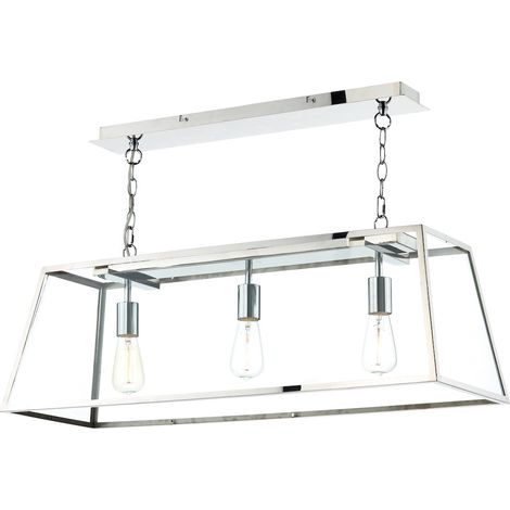 DAR ACADEMY - Suspension à barre droite Acier inoxydable, 3x E27 (1/5)