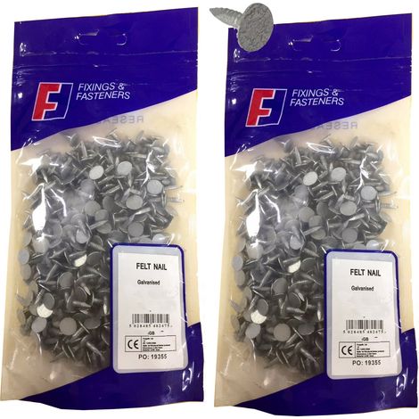 ForgeFix 250NLF13GB 13mm Roof Felt Nails X2 Bags Galvanised Tacks FORF13GB250