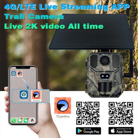 Application pour caméra de chasse extérieure 2K 4G : contrôlez votre Mini900 Pro à distance avec votre téléphone et visualisez vos photos et vidéos à tout moment.