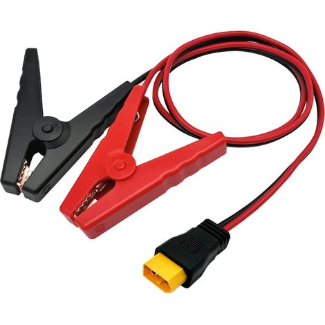 XT60 Câble de borne de batterie, 12 V, pinces alligator vers câble mâle XT60 pour centrale électrique, panneau solaire, voiture (1/5)
