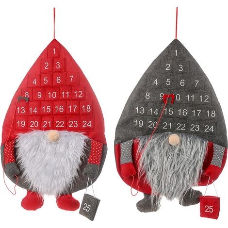 Calendrier mural de Noël Forester avec poupée vieil homme sans visage, calendrier de compte à rebours de Noël, décoration de Noël (1/5)