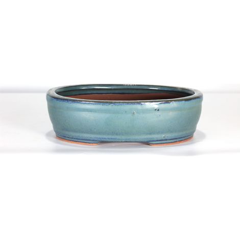 Vaso bonsai smaltato ovale cm. 20 Verde (1/2)