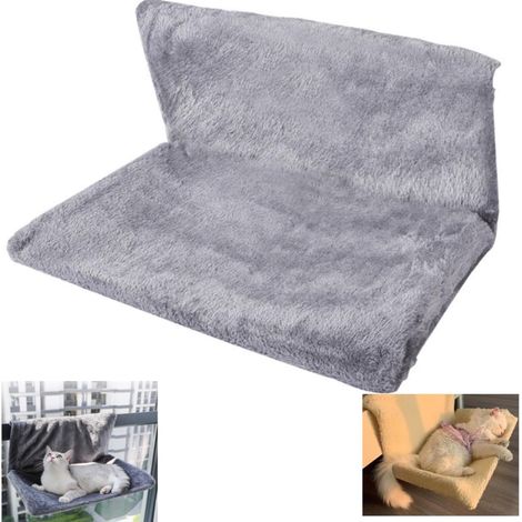 1 Lit Radiateur Pour Chat, Hamac Chauffant En Peluche, Pliable Gris Beige, Pour Petits Animaux Jusqu'à 5 Kg (1/5)