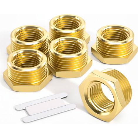 6 pièces 1/2 "femelle à 3/4" mâle BSP filetage en laiton douille hexagonale connecteur de réduction pour la Conversion de raccordement de tuyau (1/5)