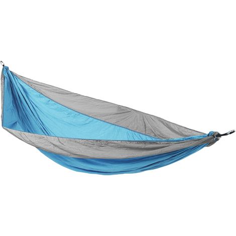 SVITA Hängematte Outdoor Camping ultraleicht Befestigung 1-2 Personen Blau Grau