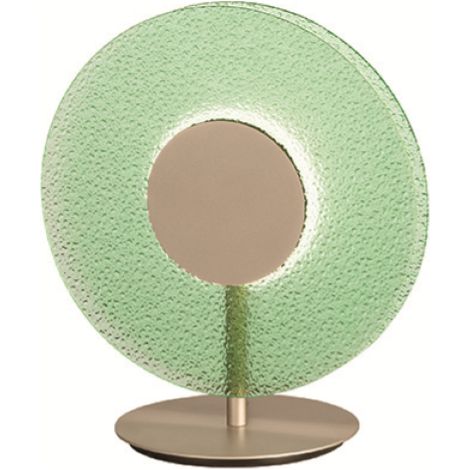 Lumetto a LED CANDY 30x33 cm in metallo Oro e vetro graniglia Verde (1/4)