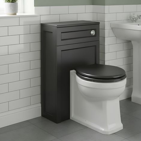 Orbit Harrogate Back to Wall WC Toilet Unit 550mm Wide - Spa Grey