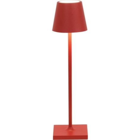 Lampe de Table Rechargeable et Sans Fil avec Contrôle Tactile, Convient pour le Salon et l'Extérieur, Dimmer 3000 6000 K, Hauteur 38cm, Couleur Rouge (1/5)