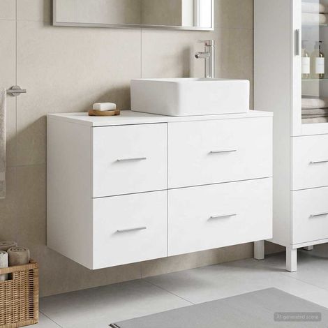 vidaXL Bathroom Furniture Set 2 pcs White Engineered Wood (1/5)